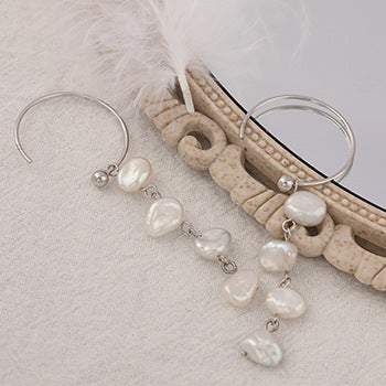 baroque Irregular C-shaped Pearl Earrings