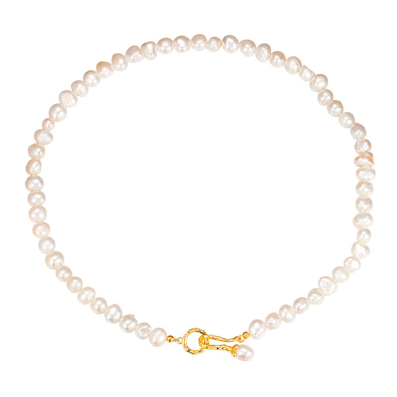 Natural Baroque Pearl Spliced Collarbone Chain