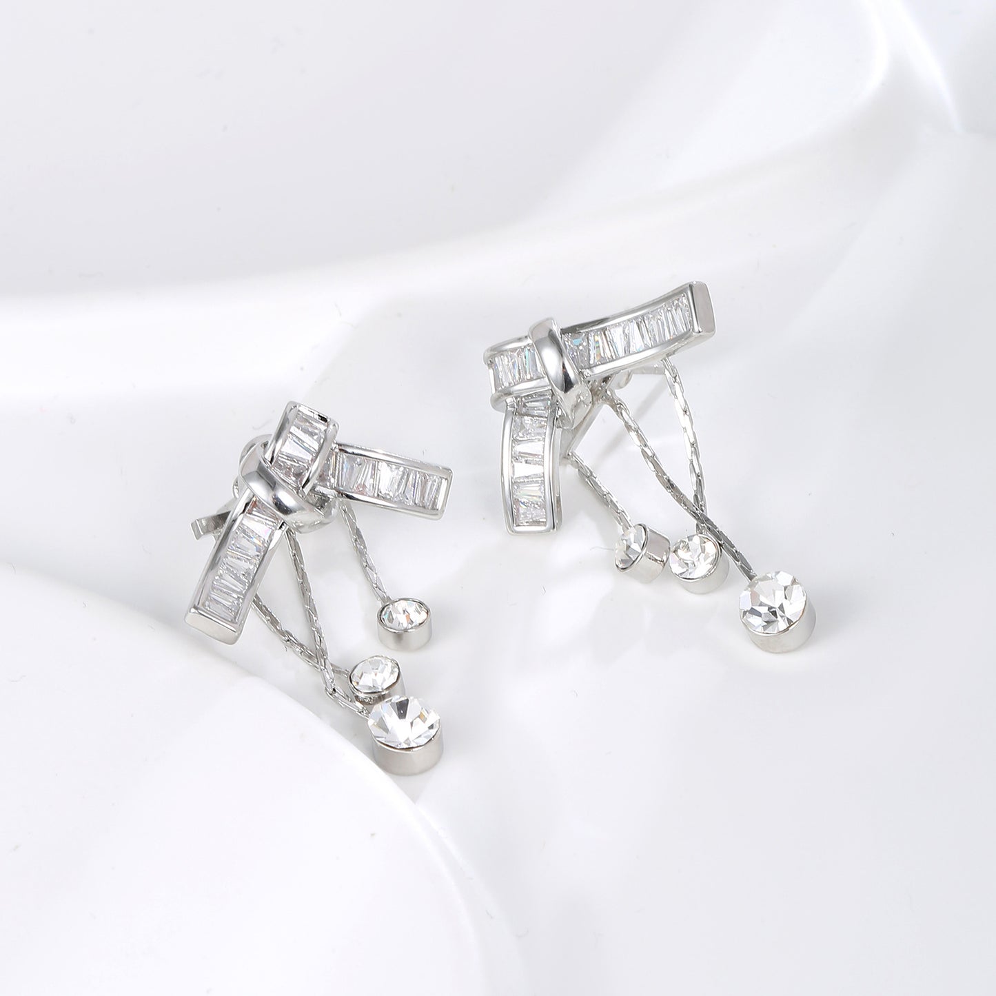 Tassel Earrings Zircon Knot Earrings High-end Earrings