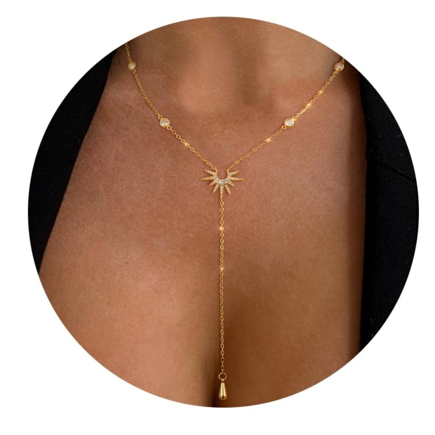 Brass gold-plated Y-chain fashion ladies long tassel beach chain