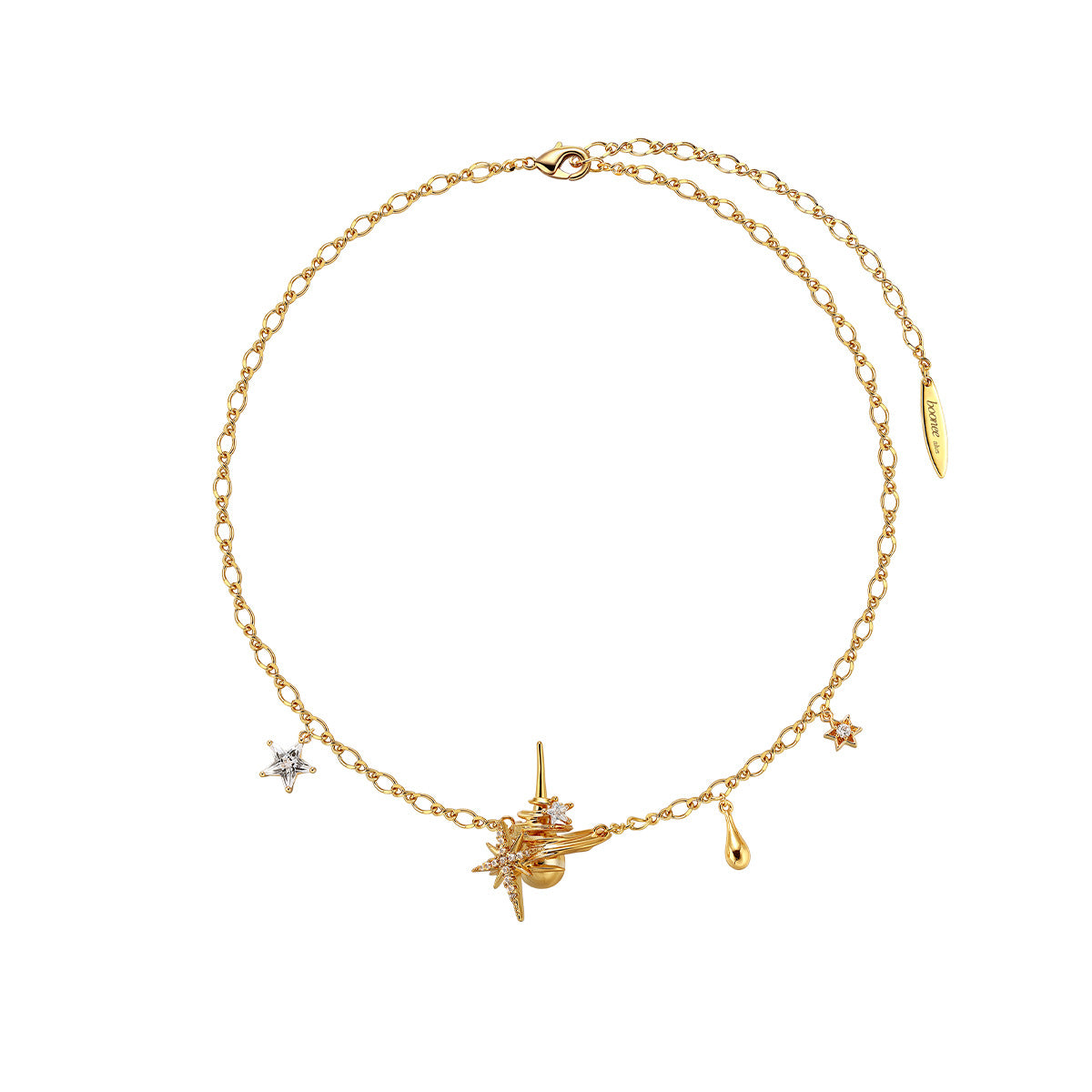 Starry Sky Surrounding Star Trail Shining Star Necklace for Women New Clavicle Chain