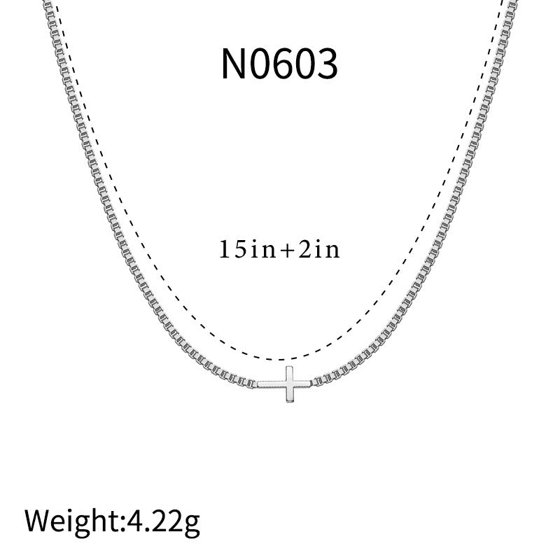 14K gold-plated cross necklace simple upscale ladies clavicle chain