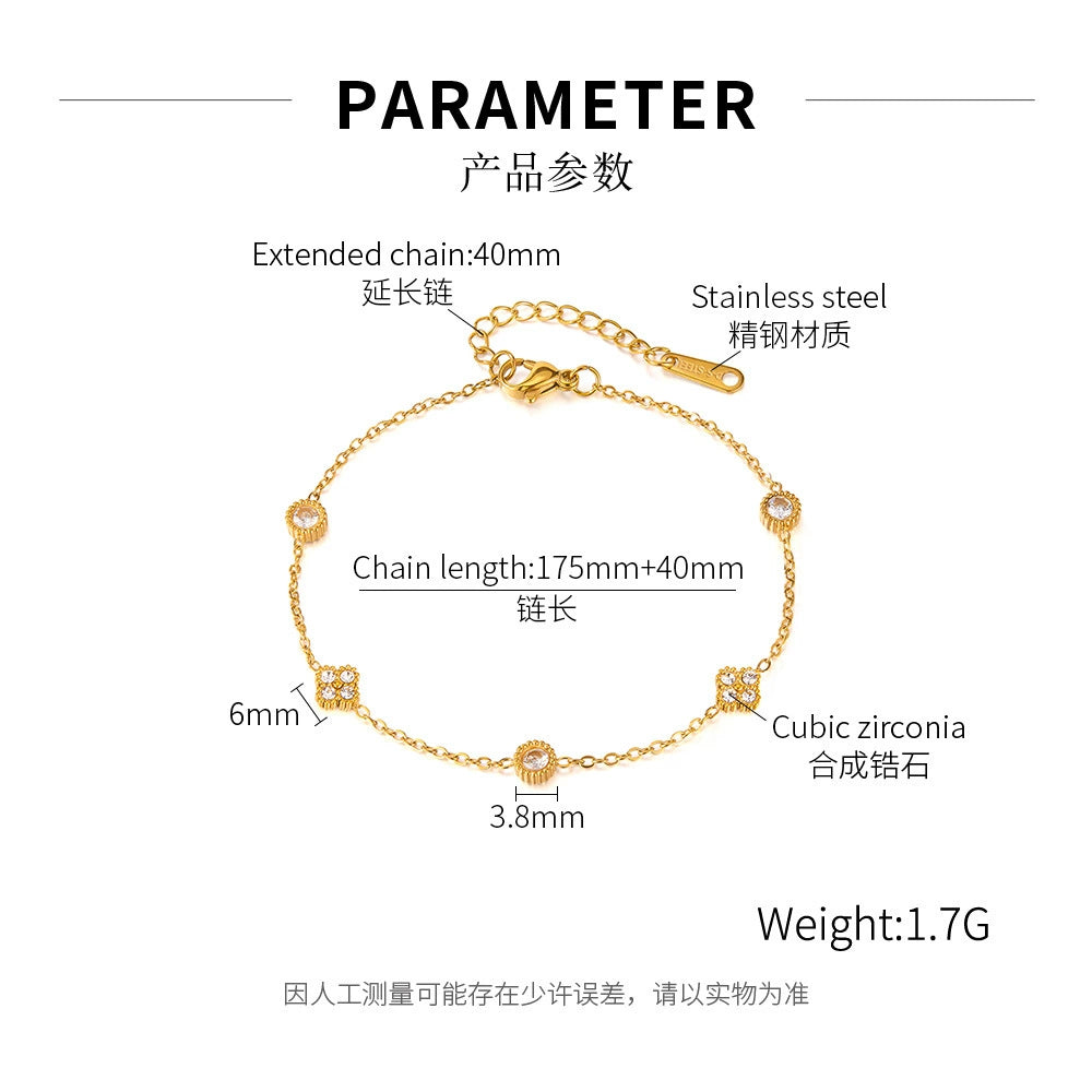 Simple geometric zircon bracelet Joker female