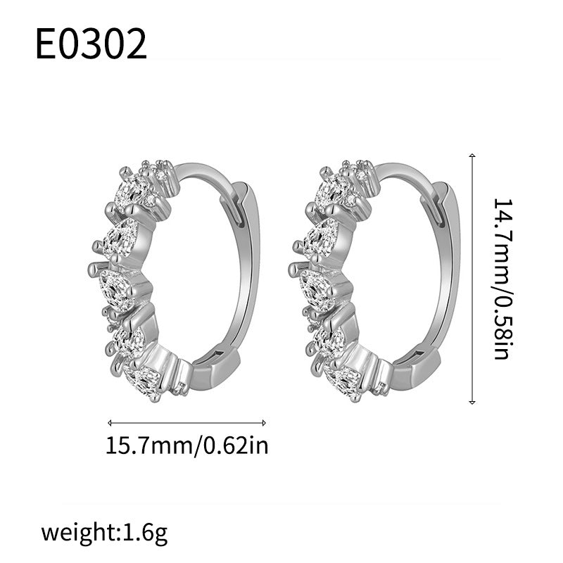 Unique design of luxury floral earrings zircon earrings