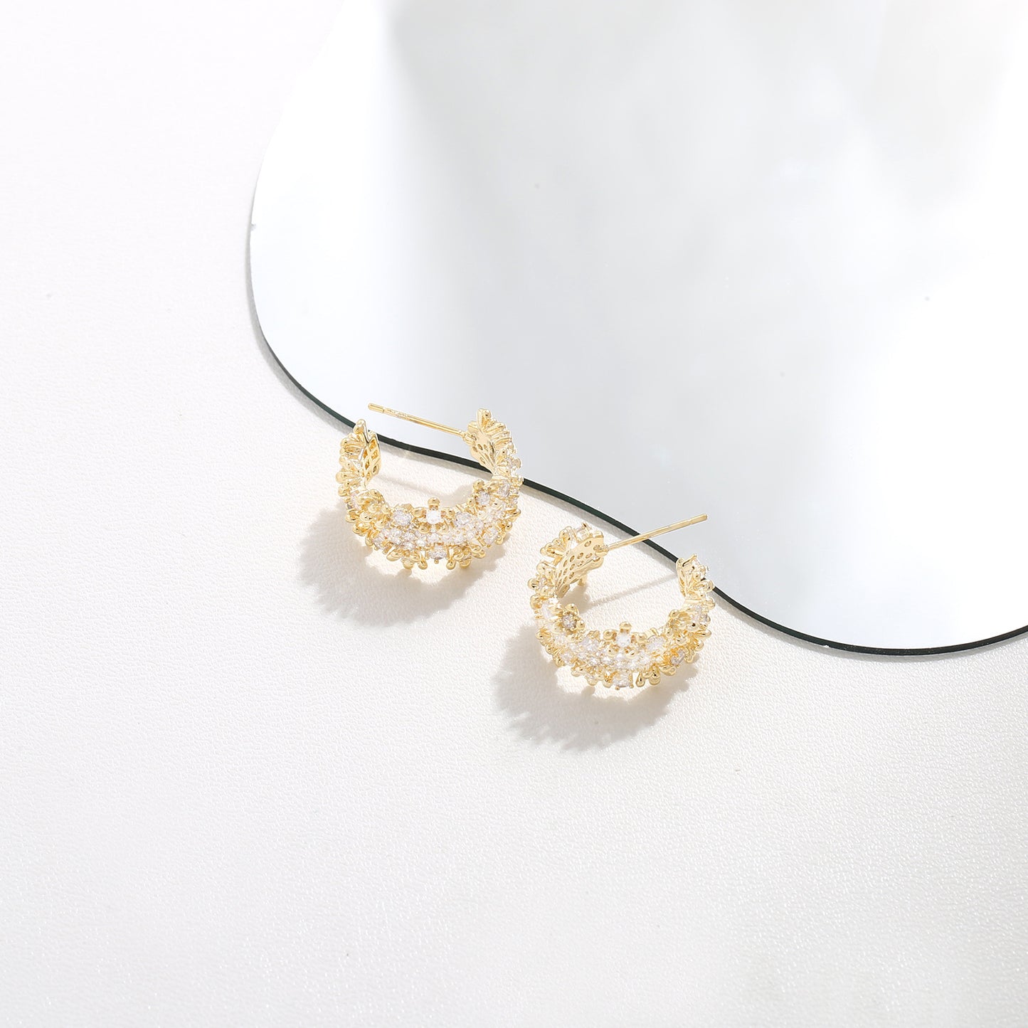 Hollow Flower Earrings Silver Needle High-grade Earrings