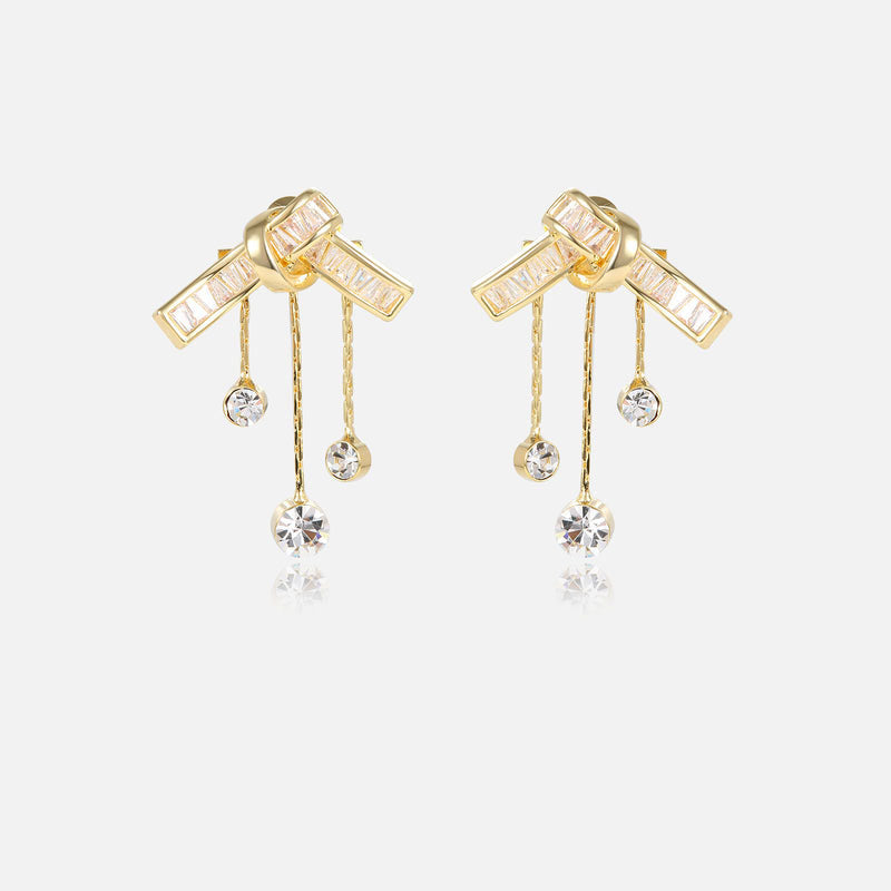 Tassel Earrings Zircon Knot Earrings High-end Earrings