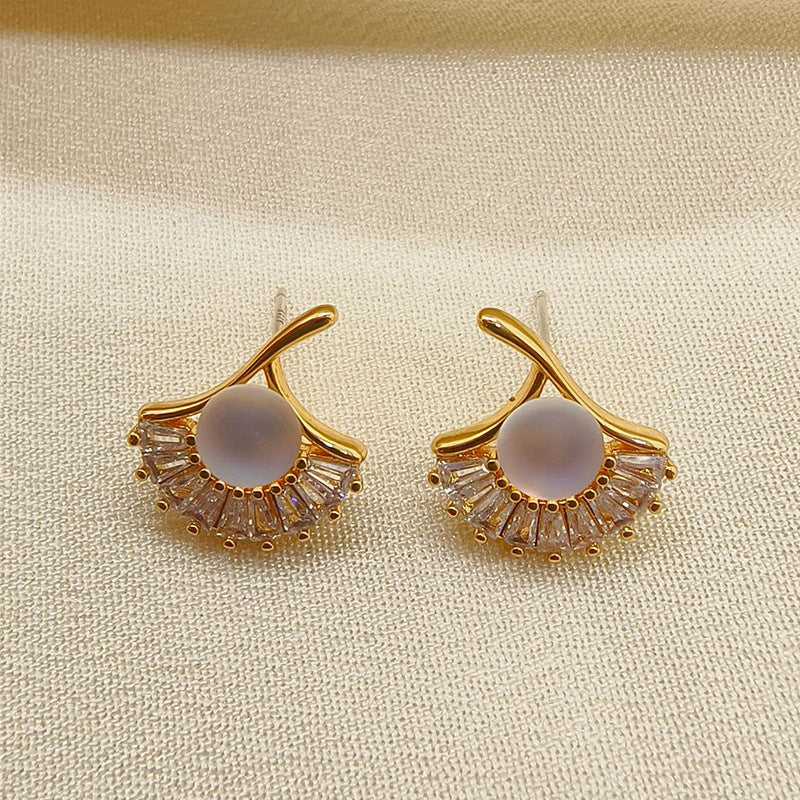 Ginkgo Leaf Earrings Light Luxury High-end Feel