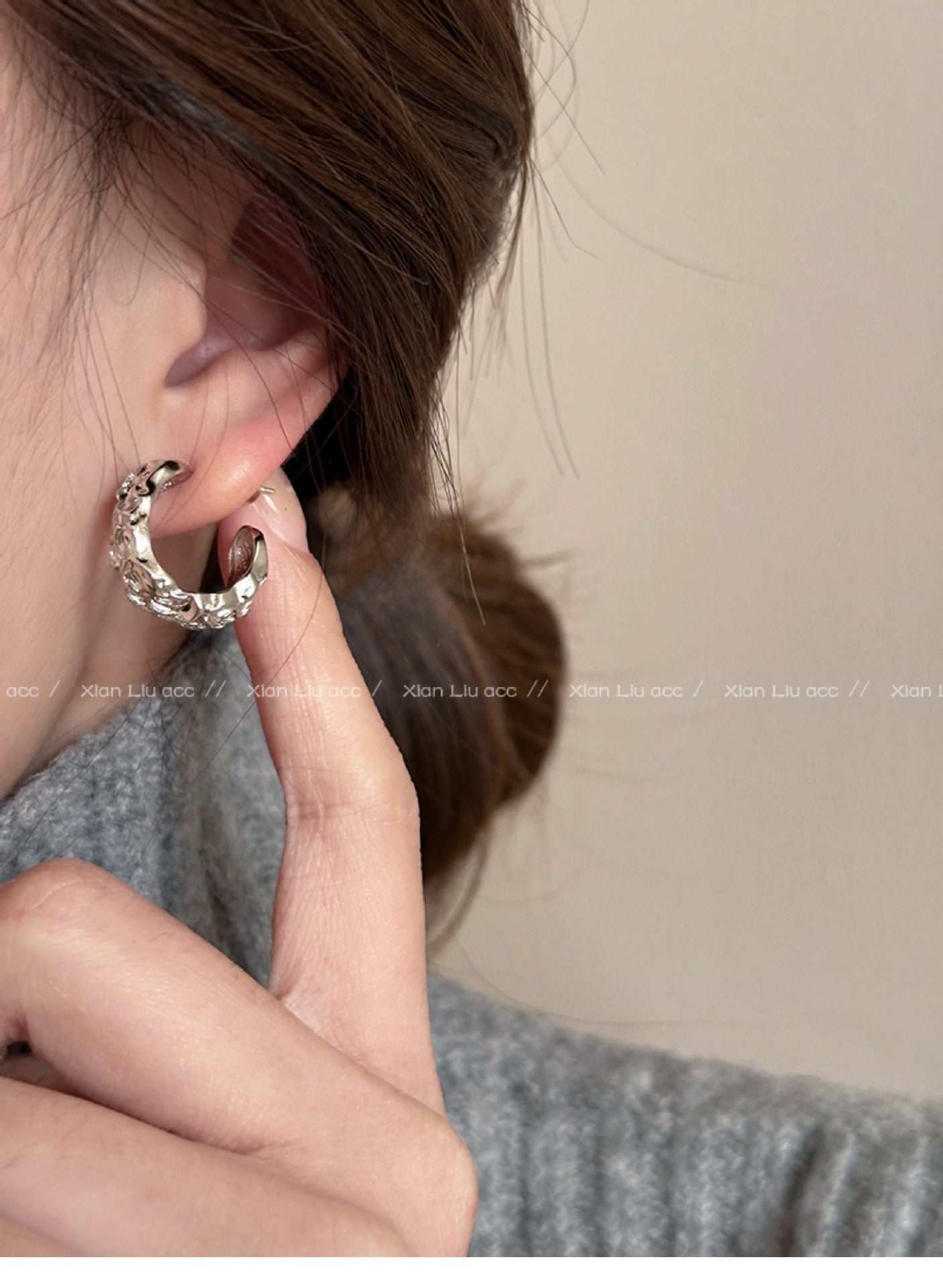 Irregular Gold Earrings Popular High-End Earrings Female Minority Design Earrings Ear Studs