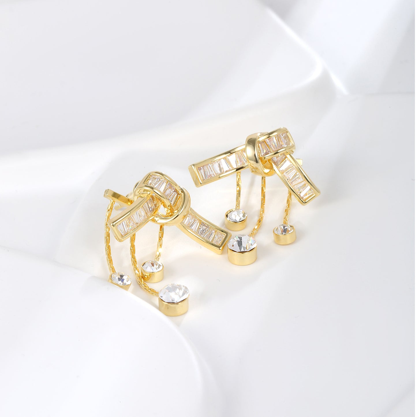 Tassel Earrings Zircon Knot Earrings High-end Earrings