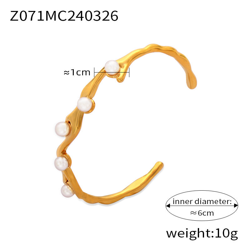 Niche Texture Design Bracelet 18K Gold Plated Light Luxury Temperament Jewelry