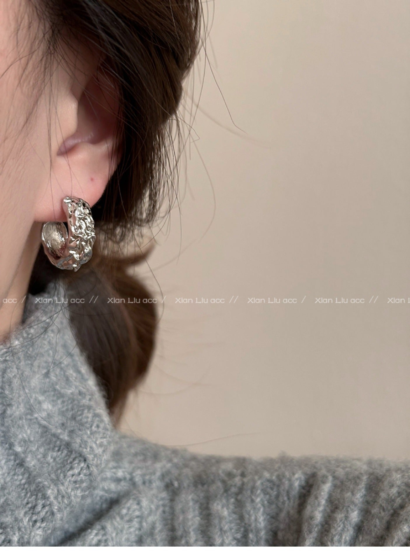 Irregular Gold Earrings Popular High-End Earrings Female Minority Design Earrings Ear Studs