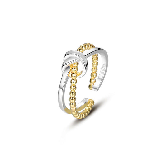 Sterling silver split knot design ladies ring