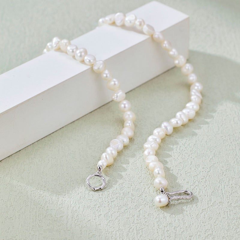 Natural Baroque Pearl Spliced Collarbone Chain