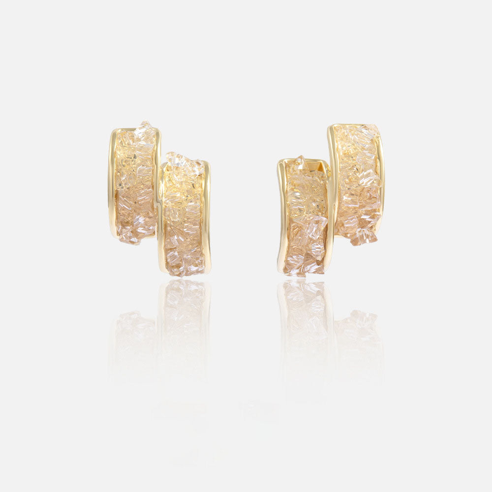 Double Layer Design Light Luxury Earrings High-end Crystal Earrings