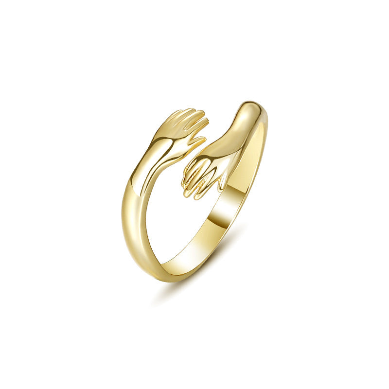 Hands embrace design ring design open ring