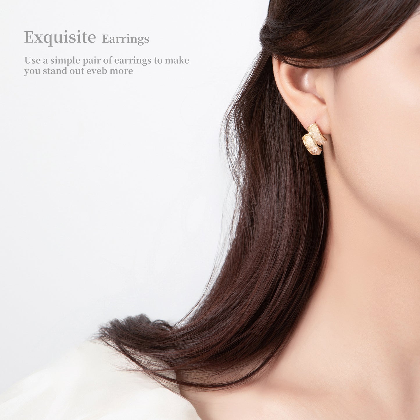 Double Layer Design Light Luxury Earrings High-end Crystal Earrings