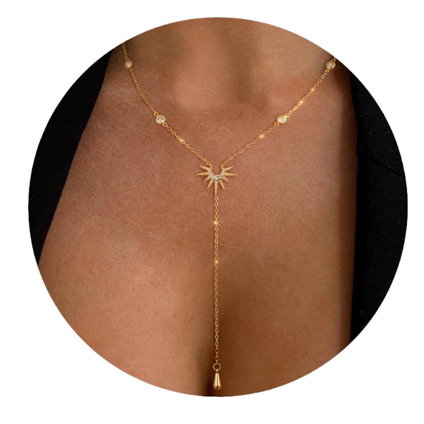 Brass gold-plated Y-chain fashion ladies long tassel beach chain