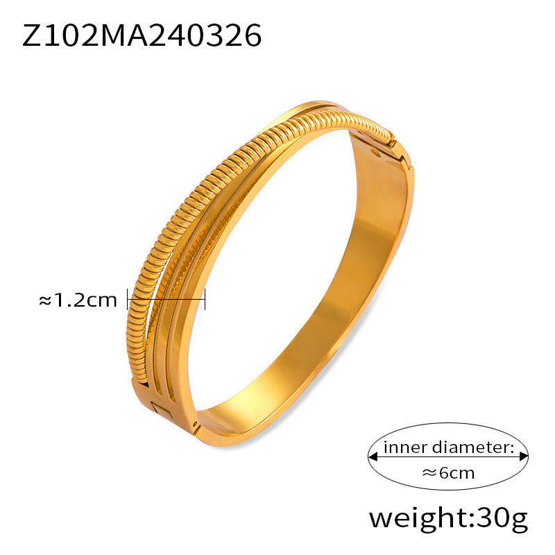 Niche Texture Design Bracelet 18K Gold Plated Light Luxury Temperament Jewelry