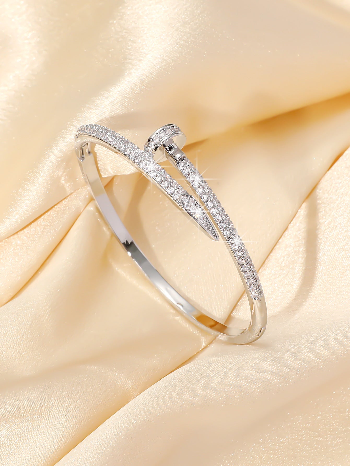 Bracelet Snake-Shaped Simple Opening Niche Popular Bracelet Starry with Diamonds Fashion High Sense